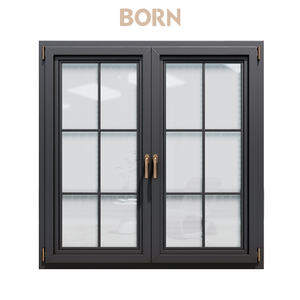 Fenêtre à battant en aluminium à rupture de pont thermique, profil 6063-T5, étanche et coupe-vent, à faible coût, avec moustiquaire pour jardin - Product Image 2