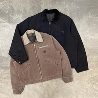Veste en jean décontractée de style urbain sur mesure de haute qualité, taille plus, fabriquée en usine OEM, vêtements d'hiver pour hommes, style vintage, lavage délavé