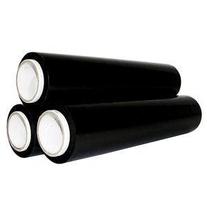 Película Estirable Negra LLDPE de Grado Alimenticio, Resistente a la Humedad, 20 Pulgadas*80ga*1082 pies (500 mm*20 mic*330 m), Suave, para Envolver Palés Químicos, 2024 - Product Image 1