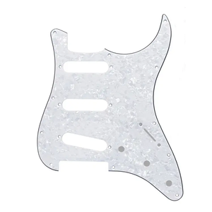 Plaque de protection de <span class=keywords><strong>guitare</strong></span> 4 plis <span class=keywords><strong>blanche</strong></span> nacrée SSS à 11 trous pour accessoires de <span class=keywords><strong>guitare</strong></span> - Product Image 1