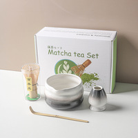 Ensemble cadeau matcha personnalisé en gros avec emballage et accessoires, fouet en bambou, bol en céramique, kit fouet à matcha pour les accessoires à thé