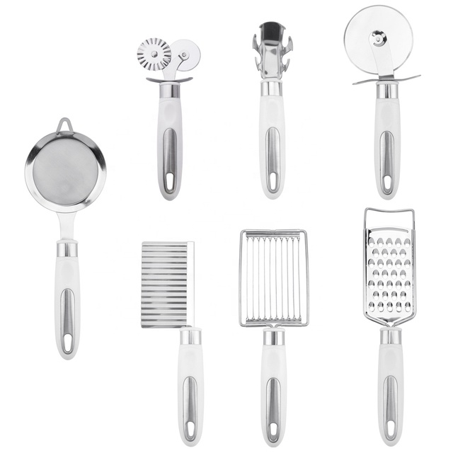 Multifunctional Kitchen Gadgets 9 Pcs Stainless Steel Gadgets Set Pizza Cutter Vegetable Grater Kitchen Gadgets
