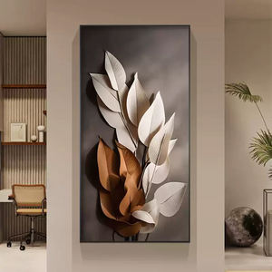 Peinture <span class=keywords><strong>d</strong></span>écorative murale moderne <span class=keywords><strong>de</strong></span> luxe en forme <span class=keywords><strong>de</strong></span> feuille, taille personnalisée, grande taille carrée, art <span class=keywords><strong>d</strong></span>éco, revêtement en PVC noir, vente en gros <span class=keywords><strong>d</strong></span>'usine - Product Image 1