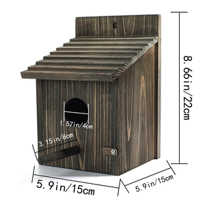 Houten Vogelhuisje Voor Buiten Met Roofdierwacht - Product Image 5