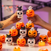 Jouets moelleux en plastique, tête de citrouille amusante pour Halloween, jouet à presser pour soulager le stress, décoration de fête, jouet fantôme pour farces