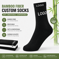 Chaussettes mi-mollet personnalisées en fibre de bambou, antibactériennes, respirantes et douces, avec motif lettres, pour l'automne, vente en gros OEM pour usage quotidien décontracté