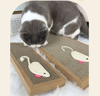 Rascador de árbol de gato de madera sostenible, tablero de garra de papel corrugado, tableta de cebo de ratón de estilo moderno, juguete ecológico para gato de cáñamo Sisal