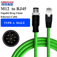 Rj45 à M12 X a codé le câble Ethernet industriel codé par M12 X câble Ethernet industriel de chaîne de traînée industrielle