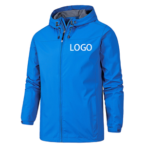 Veste coupe-vent en toile personnalisée de haute qualité pour hommes décontracté Sport Stand Logo automne extérieur léger coupe-vent à capuche - Product Image 4