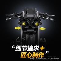 60533 Blocs de construction de modèle de moto en plastique à petites particules, échelle 1:8, style Yamaha, jouet d'assemblage automatique Domino