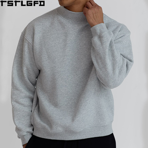 Custom Fleece Mock Neck Sweatshirt Men Heavyweight <b>Pullover</b> <b>Jumper</b> 500Gsm Men'S Hoodies&Sweatshirts Clothing Manufacturers Bulk - Product Image 6