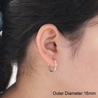 Mode femmes bijoux oreille Cartilage Piercing cercle Huggie boucle d'oreille minimaliste 925 en argent Sterling boucle d'oreille