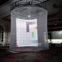 Écran de scène motorisé gris à effet holographique 3D en maille holographique pour projecteur