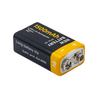 Batería de iones de litio de alta calidad de 9V y 1500mAh, recargable, para teléfonos móviles y computadoras.