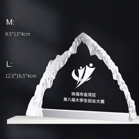 Trophée personnalisé en forme d'iceberg, plaque commémorative d'entreprise, souvenir de réunion, trophée sportif, trophée en cristal K9 avec logo gravé au laser, récompense en verre.