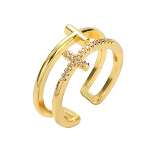 Fashion Jewelry Drop Shipping Support Scratch Resistant Hammered Texture Affordable Luxury High Quality Brass <b>Rings</b> <b>Set</b> - Product Image 2