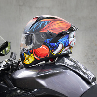 Casque cycliste intégral, casque de moto X9 unisexe avec pare-soleil intérieur et poches pour haut-parleurs Bluetooth Approuvé par le DOT
