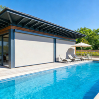 Stores transparents anti-UV imperméables pour extérieur avec télécommande sans fil et moteur électrique pour villa, jardin, piscine