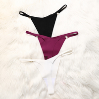 Braguitas Tanga de Espalda en T de Alta Calidad, Ropa Interior de Mujer sin Costuras Cortada a Láser, Tanga de Seda de Hielo con Patrón Sólido para Damas