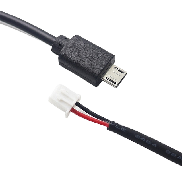 Custom 0.3M Micro-USB Male to XH2.54 2P Jst Cable Pure Copper with PVC Jacket and Foil Shielding