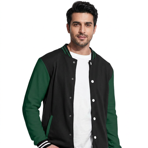 Embroidery Logo Leather Sleeves Wool Letterman Varsity Jacket <b>Men</b> Baseball Jacket for Unisex - Product Image 1