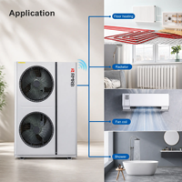 Bomba de Calor Split R32/06FR/18.2kW con Inversor DC, Aire Acondicionado, Calefacción y Refrigeración DHW, A+++ EVI, Bajo Nivel de Ruido -35 ° C 220V 380V CE CB WiFi América