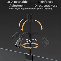 Lampe LED pour aquarium 3W à clipser, pour aquarium de 1 à 5 gallons, petite lampe USB à spectre complet 360° °   Éclairage rotatif, pour poissons Betta et petits aquariums