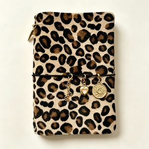 Funda de Cuero de Vaca Hecha a Mano para Agenda, Personalizada, A5/A6, Trifold, para Cuaderno de Viaje, con Estampado de Cocodrilo/<span class=keywords><strong>Leopardo</strong></span>, Personalizable - Product Image 3