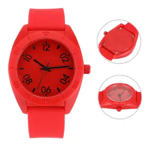 Custom Cheap Fancy Promotional Wrist Oem Plastic Case Printed Band Rubber Watch