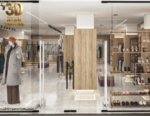 Plan de conception de l'aménagement de magasin de vêtements pour femmes et hommes, design d'aménagement général de l'intérieur de boutique - Product Image 1