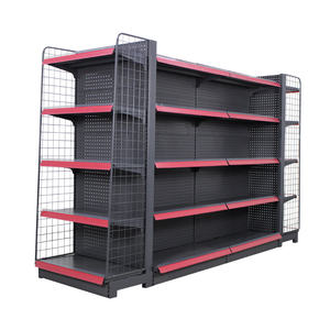 Estanterías Metálicas de Acero Personalizadas, Estanterías de Exhibición al por Mayor, Góndola Negra de Doble Cara, Estanterías de Supermercado, Estanterías de Venta al por Menor - Product Image 5