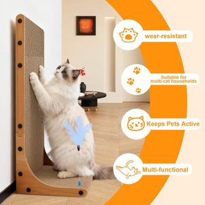 Fournitures pour animaux de compagnie : <span class=keywords><strong>Griffoir</strong></span> pour <span class=keywords><strong>chat</strong></span>, protecteur de meubles avec jouet à plumes pour chats d'intérieur - <span class=keywords><strong>Griffoir</strong></span> arbre à <span class=keywords><strong>chat</strong></span> écologique - Product Image 4