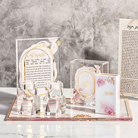 Boîte de Tzedakah personnalisée en Lucite avec fleurs aquarellées, boîte de charité en acrylique, boîte de collecte de dons en hébreu pour cadeaux juifs et Judaica