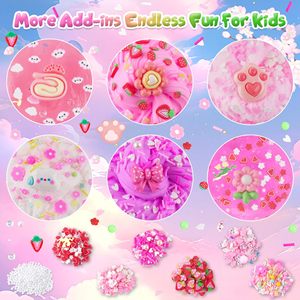 Venta al por mayor: Set de 6 Slimes Adorables (Rosa, Morado, Nube, Mantequilla, Cristal) en Vaso, Kits de Manualidades DIY, Rellenos para Bolsas de Fiesta para Niños - Product Image 5