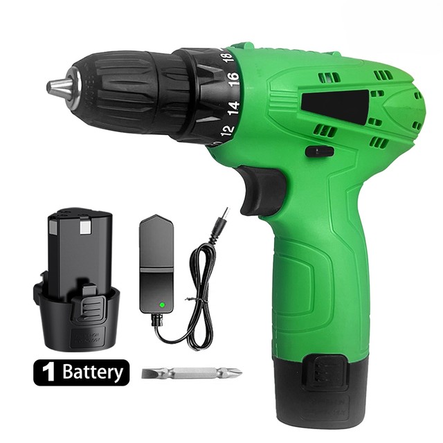 12V Cordless Keyless Electric Drill Screwdriver Brush Motor 20mm Max Drilling Diameter 24NM Torque Battery Power OEM Drilling
