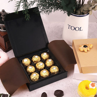 Boîte à truffes en plastique de 16 pièces, boîte à truffes en chocolat de luxe, boîte cadeau en carton rigide avec fermeture magnétique, boîtes en papier pour emballage