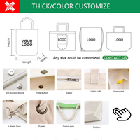 Sac fourre-tout en toile de coton marine bicolore durable avec logo personnalisé et poignées renforcées pour les courses quotidiennes et les événements
