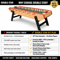 Table de baby-foot personnalisable 5FT Plus en MDF avec lamination PVC, accessoire de jeu de football d'intérieur en caoutchouc pour 8 joueurs, usage commercial adulte