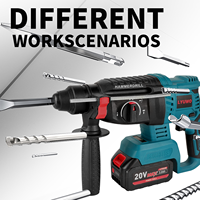 Marteau perforateur rotatif sans balais 4500W 20mm avec poignée auxiliaire pour le perçage de murs en béton, la construction et les réparations domestiques