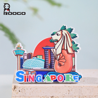 Imán de Resina 3D con Forma de Merlion de Singapur, Recuerdo Turístico, Imán de Refrigerador Bonito y Duradero para Recuerdos de Viaje