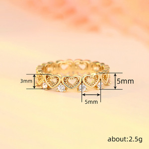 Anello con Design a Forma di Cuore, Stile Semplice, Anello da Dito per Donne - Product Image 5