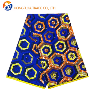 <span class=keywords><strong>Pagne</strong></span> africain en organza tissé batik 100% coton uni anti-boulochage de poids moyen avec grand motif doré - Product Image 5