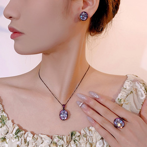 Fashion 12*16-10*12mm Eco-friendly Copper Wedding <b>Jewellery</b> <b>Set</b> Bridal Bird Nest Design Pendant Earrings Ring <b>Set</b> - Product Image 2