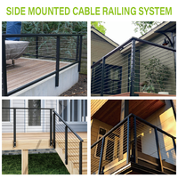 Barandilla de Cable de Acero Inoxidable Negro Moderno, Sistema de Alambre de Tensión Hecho a Medida, Kit Completo para Barandilla de Seguridad de Terraza o Balcón