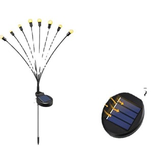 Lampe solaire LED de jardin à 8 bras, alimentée par énergie solaire, pour extérieur, pelouse, paysage, éclairage décoratif au sol pour cour et patio - Product Image 1