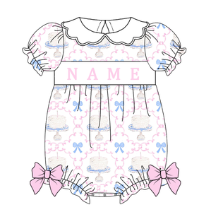 Mädchen Sommer <span class=keywords><strong>Smock</strong></span>-Kleid mit Stickerei Knielang Passendes Geburtstagskleid für Geschwister - Product Image 3