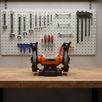 Meuleuse d'établi électrique industrielle robuste ALLWIN 500W pour usage domestique et bricolage, avec support de travail réglable pour meules de 40 mm