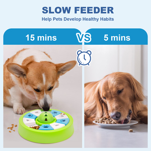 Comedero para Perros Antideslizante de PP Resistente, Diseño Giratorio con 4 Almohadillas Antideslizantes, Alimentador Lento, Suministros para la Alimentación Diaria de Mascotas - Product Image 4