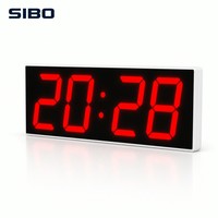 Jam Dinding LED Sinkronisasi Jaringan WS-604S WiFi NTP 6 Inci 4 Digit Jam Waktu Peredupan Otomatis 30 Alarm Relay Bel untuk Sekolah