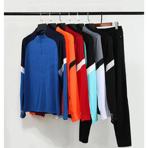 Setelan joging Fitness lari luar ruangan kualitas tinggi setelan olahraga kustom Logo baju sepak bola pria setengah ritsleting baju latihan sepak bola - Product Image 2